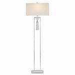 Торшер с прямоугольным тканевым абажуром на белом мраморном основании Silver Threads варинант исполнения - 1 | Loft Concept во Владивостоке