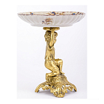 Чаша с цветочным орнаментом на ножке в виде бронзового ангела Eden Garden варинант исполнения - 2 | Loft Concept во Владивостоке