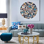 Дизайнерский журнальный столик чёрный с круглой столешницей Arycy варинант исполнения - 1 | Loft Concept во Владивостоке