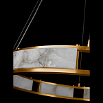 Люстра в виде кольца из натурального камня Golden Alavastor варинант исполнения - 3 | Loft Concept во Владивостоке