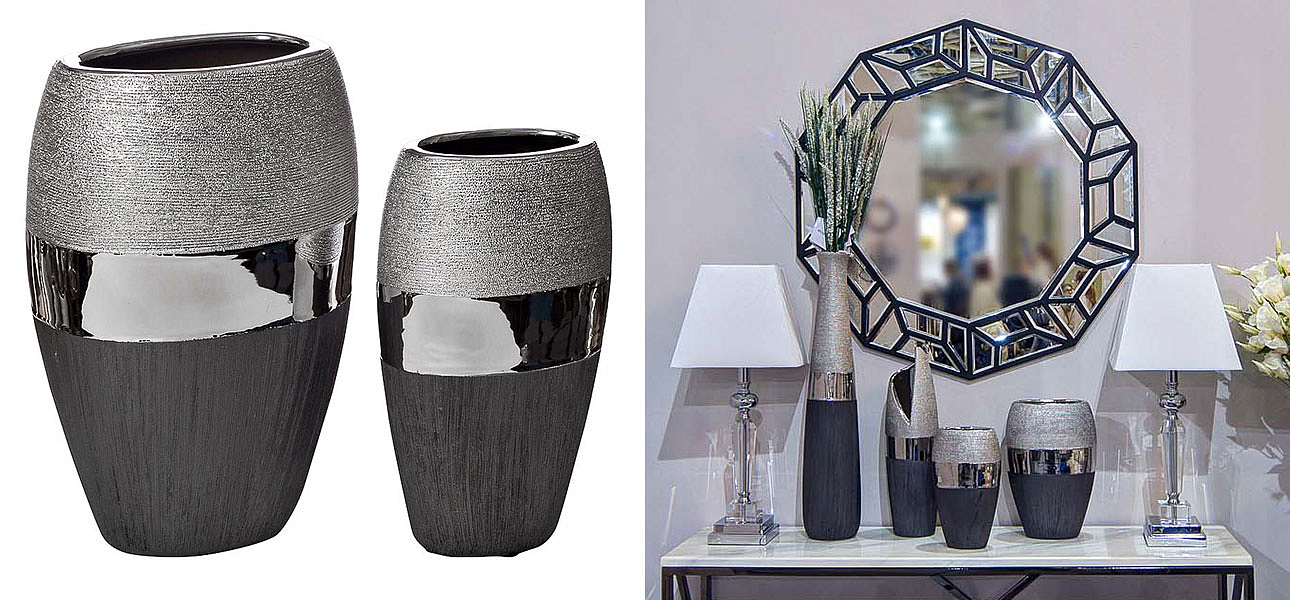 Ваза Maelis black and silver Ваза Maelis black and silver - Loft-Concept во Владивостоке