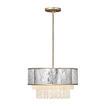 Люстра круглая с подвесками из текстурированного стекла молочного цвета Hinkley варинант исполнения - 9 | Loft Concept во Владивостоке