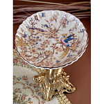 Чаша с цветочным орнаментом на ножке в виде бронзового ангела Eden Garden варинант исполнения - 7 | Loft Concept во Владивостоке