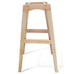 Барный стул со спинкой на 4-х деревянных ножках Синий Велюр Ava Charm варинант исполнения - 6 | Loft Concept во Владивостоке