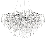 Люстра подвесная с прозрачными стеклянными подвесками в форме капель Диаметр 100 см Droplet Chandelier варинант исполнения - 18 | Loft Concept во Владивостоке