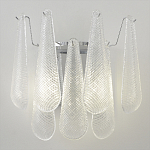 Бра с подвесками из рифленного стекла в форме капель на основании цвета хром Textured Glass варинант исполнения - 5 | Loft Concept во Владивостоке