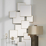 Золотое зеркальное панно из зеркальных квадратов Overlapping варинант исполнения - 3 | Loft Concept во Владивостоке