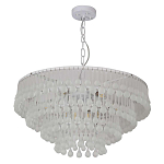 Люстра подвесная круглая с молочными стеклянными подвесками в форме капель Droplet Chandelier варинант исполнения - 1 | Loft Concept во Владивостоке