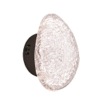 Бра с прозрачным рельефным плафоном на черном металлическом основании Iona варинант исполнения - 1 | Loft Concept во Владивостоке