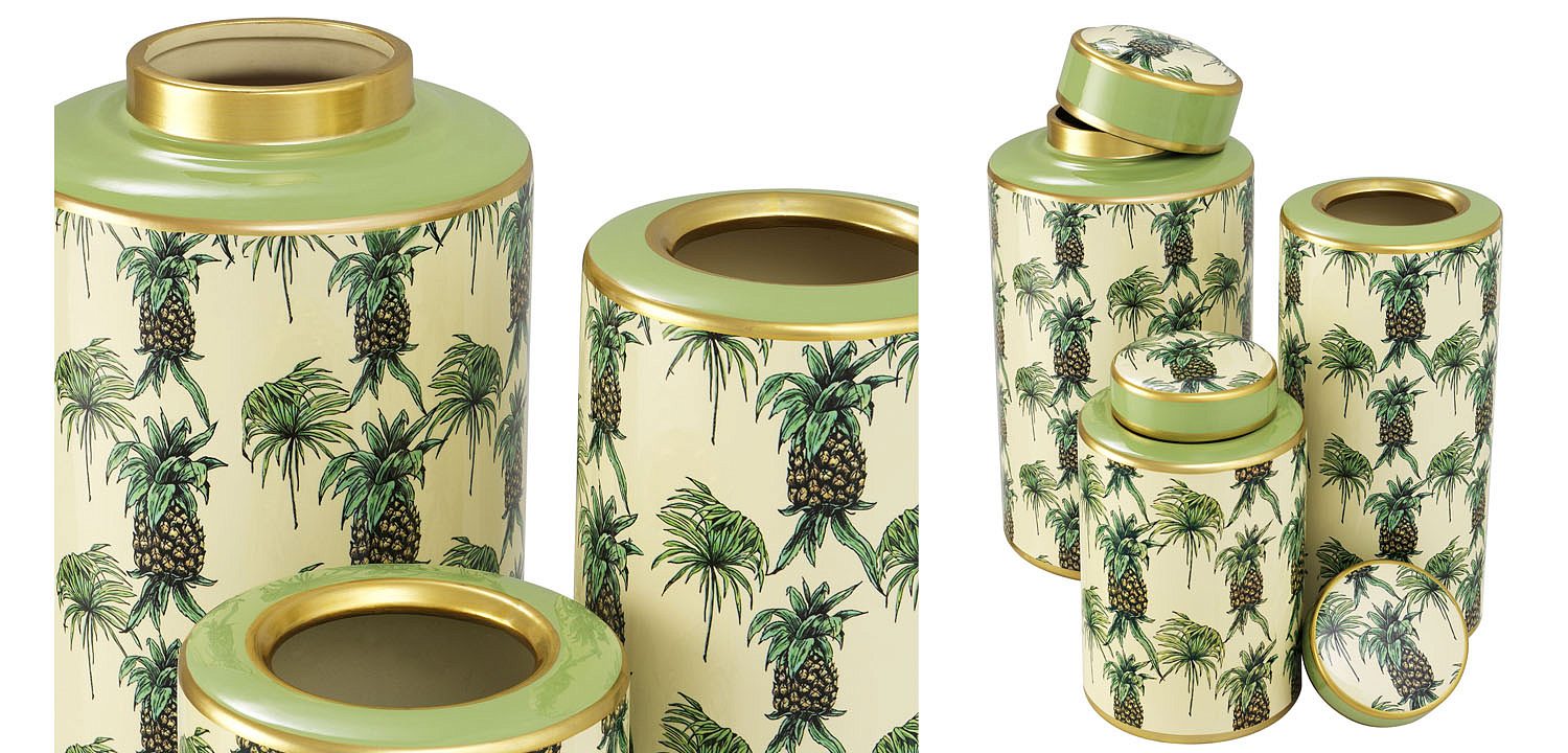 Комплект Ваз Eichholtz JAR PINEAPPLE SET OF 3 Комплект Ваз Eichholtz JAR PINEAPPLE SET OF 3 - Loft-Concept во Владивостоке