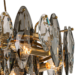 Люстра подвесная с овальными подвесками из стекла дымчатого цвета Harlow Crystal Round варинант исполнения - 2 | Loft Concept во Владивостоке