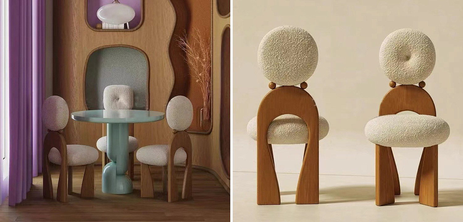 Стул Adem Boucle Wood Chair Стул Adem Boucle Wood Chair - Loft-Concept во Владивостоке