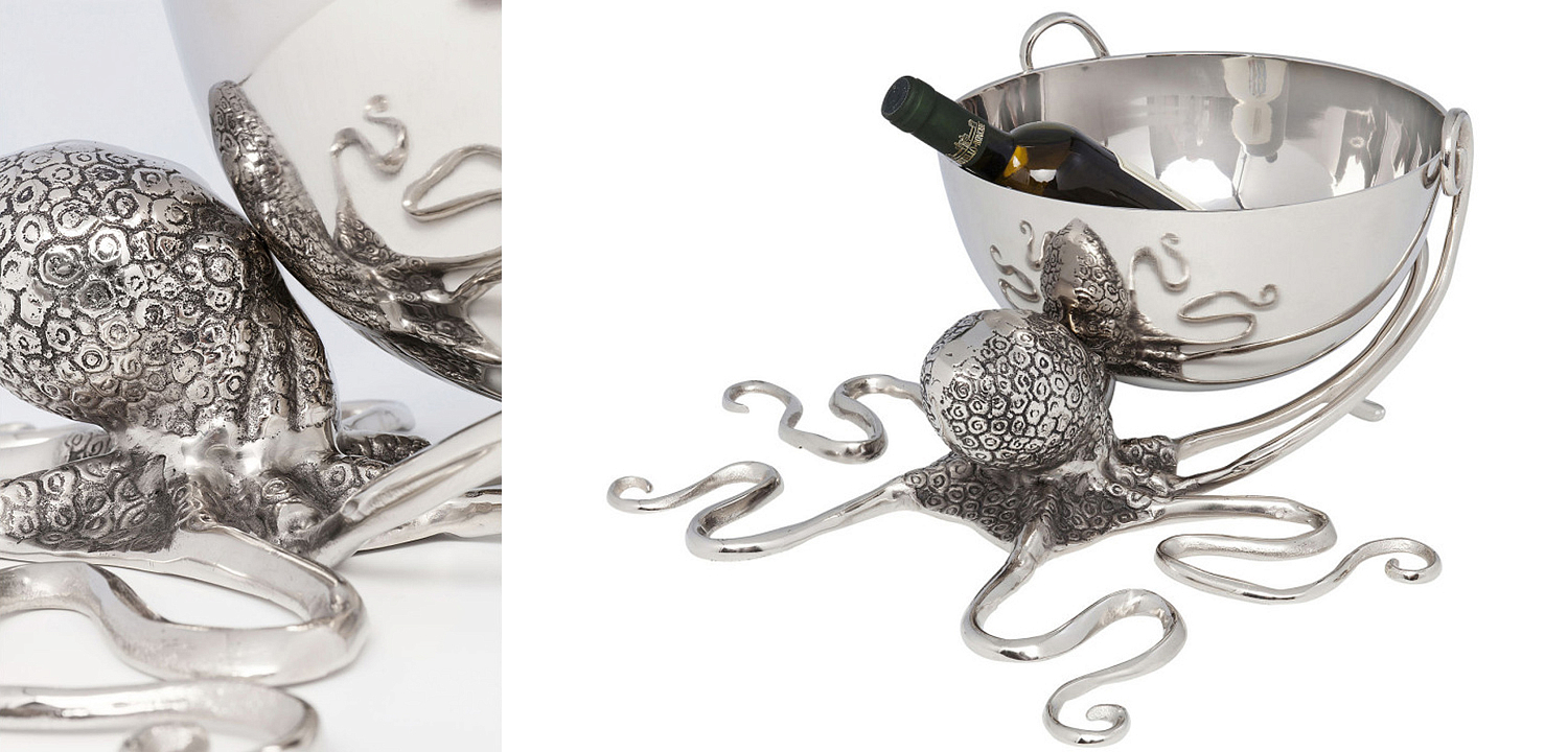 Ведёрко для вина Chrome Octopus Ведёрко для вина Chrome Octopus - Loft-Concept во Владивостоке