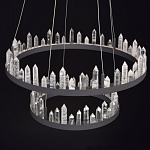 Люстра с двумя кольцами черного цвета с хрустальными элементами QUARTZ CRYSTAL варинант исполнения - 4 | Loft Concept во Владивостоке