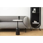 Кофейный столик с белой мраморной столешницей на черном основании Tall Coffee Black and White Table варинант исполнения - 1 | Loft Concept во Владивостоке