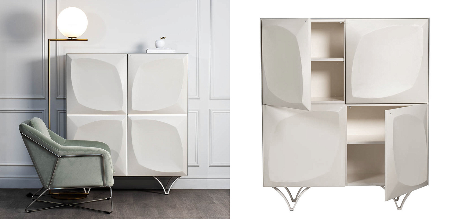 Комод с рельефным фасадом White Orchid Белый Комод с рельефным фасадом White Orchid Белый - Loft-Concept во Владивостоке