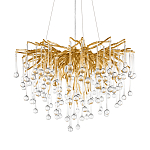 Люстра подвесная с прозрачными стеклянными подвесками в форме капель Диаметр 60 см Droplet Chandelier варинант исполнения - 18 | Loft Concept во Владивостоке