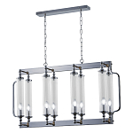 Люстра прямоугольная с 8-ю стеклянными плафонами цилиндрической формы Jeanette варинант исполнения - 3 | Loft Concept во Владивостоке