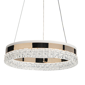 Люстра в виде кольца золотого цвета с прозрачными вставками Radiant Rail