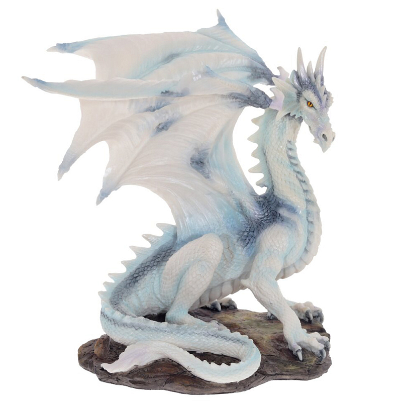 Декоративная статуэтка Белый Дракон Dragon White Statuette Белый Светло-синий Коричневый Декоративная статуэтка Белый Дракон Dragon White Statuette Белый Светло-синий Коричневый во Владивостоке | Loft Concept