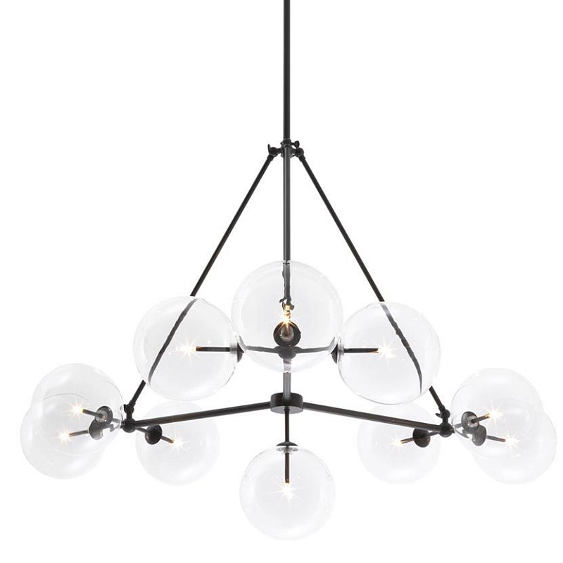 Люстра Chandelier Bermude Bronze Темная бронза Прозрачное Стекло Люстра Chandelier Bermude Bronze Темная бронза Прозрачное Стекло во Владивостоке | Loft Concept