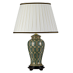 Настольная лампа с керамическим основанием с золотистым решетчатым узором и белым плиссированным абажуром Elstead Lighting варинант исполнения - 1 | Loft Concept во Владивостоке