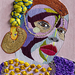 Картина с вышивкой Портрет wall panel People with the yellow ear 4 варинант исполнения - 1 | Loft Concept во Владивостоке