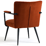 Кресло бархатное с подлокотниками на металлическом каркасе Oriel Retro Armchair варинант исполнения - 4 | Loft Concept во Владивостоке