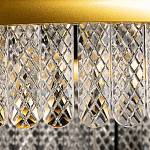 Люстра двухъярусная с золотого цвета и прозрачными подвесками Pettico варинант исполнения - 8 | Loft Concept во Владивостоке