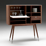 Дизайнерский комод-буфет на высоких ножках с выдвижными ящиками и открытыми полками Joshar варинант исполнения - 3 | Loft Concept во Владивостоке