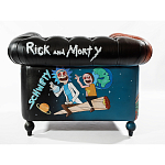 Кресло "Умный Умник" Rick and Morty graffiti chair натуральная кожа  варинант исполнения - 3 | Loft Concept во Владивостоке