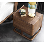 Прикроватный деревянный столик с 2-мя ящиками Moon Walnut Furniture варинант исполнения - 3 | Loft Concept во Владивостоке