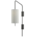 Бра чёрное с тканевым абажуром в форме цилиндра Rough Beauty варинант исполнения - 3 | Loft Concept во Владивостоке