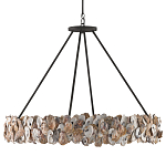 Люстра круглая с абажуром из устричных раковин Sea Ravens варинант исполнения - 3 | Loft Concept во Владивостоке