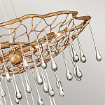 Люстра подвесная золотого цвета с металлическим сетчатым основанием и стеклянными каплевидными подвесками Hinkley варинант исполнения - 4 | Loft Concept во Владивостоке