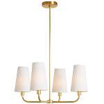 Люстра золотая с белыми тканевыми абажурами Coolness варинант исполнения - 2 | Loft Concept во Владивостоке