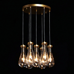 Люстра с 7-ю прозрачными плафонами из стекла в форме капли Lucid Rain  варинант исполнения - 3 | Loft Concept во Владивостоке