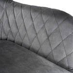 Стул с мягкой серой обивкой из велюра и подъемно-поворотным механизмом на черных колесиках Harper Gray варинант исполнения - 3 | Loft Concept во Владивостоке