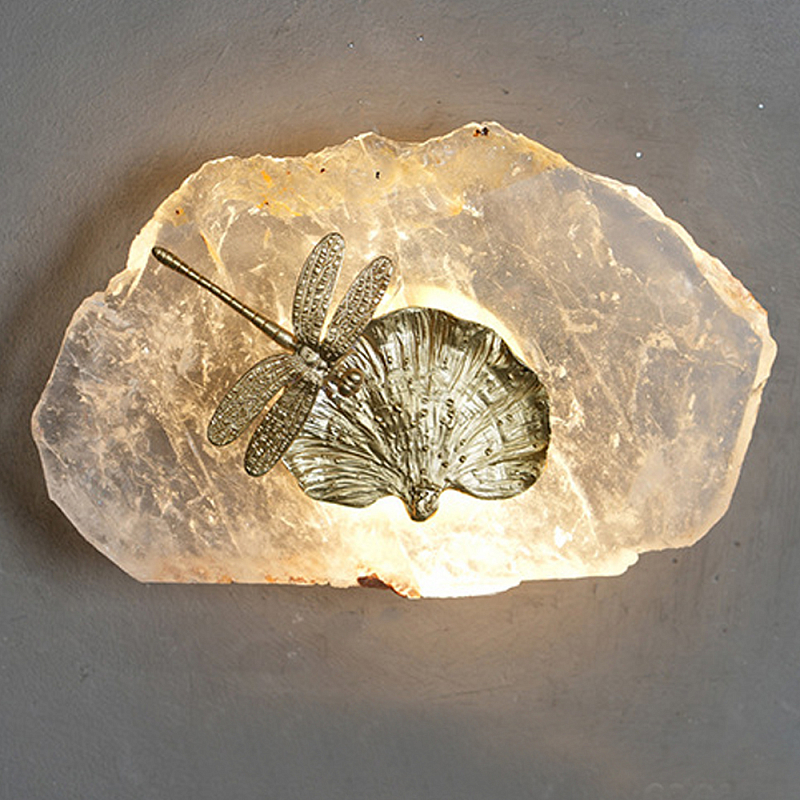 Бра Декоративный лист с стрекозой Glacial Fragment Медь Прозрачный Бра Декоративный лист с стрекозой Glacial Fragment Медь Прозрачный во Владивостоке | Loft Concept