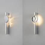 Бра с круглым зеркальным диском на прямоугольном соновании Reflection Circle Glow варинант исполнения - 3 | Loft Concept во Владивостоке