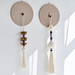 Аксессуар на стену диск с деревянными бусинами Wall Decor Thread Disc  варинант исполнения - 1 | Loft Concept во Владивостоке