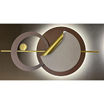 Бра круглое светодиодное в матовых оттенках коричневого и золотого цвета Kosmikos варинант исполнения - 1 | Loft Concept во Владивостоке