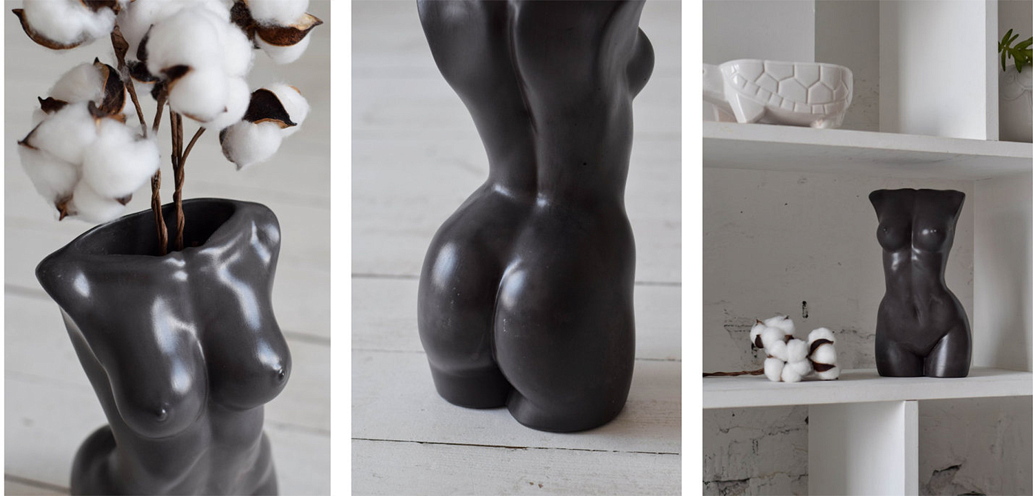 Ваза Vase Female Torso black Ваза Vase Female Torso black - Loft-Concept во Владивостоке