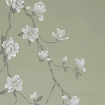 Обои ручная роспись Magnolia Canopy Colourway SC-287 on Aquamarine slub silk варинант исполнения - 2 | Loft Concept во Владивостоке