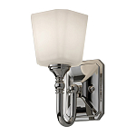 Бра для ванных комнат с белым матовым плафоном квадратной формы на основании цвета хром Feiss варинант исполнения - 1 | Loft Concept во Владивостоке