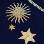 Обои с вышивкой ручной работы Cosmos Original colourway on velvet варинант исполнения - 3 | Loft Concept во Владивостоке