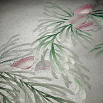 Обои ручная роспись Silk Tree Colourway SC-92 on Crackled Silver on Shell Pink metallic silk варинант исполнения - 3 | Loft Concept во Владивостоке