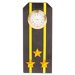 Часы подарочные настольные в виде погона ВМФ из натурального камня Змеевик Military Clock варинант исполнения - 6 | Loft Concept во Владивостоке