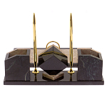 Настольный письменный набор из бежевого мрамора с часами Marble Accessory варинант исполнения - 3 | Loft Concept во Владивостоке