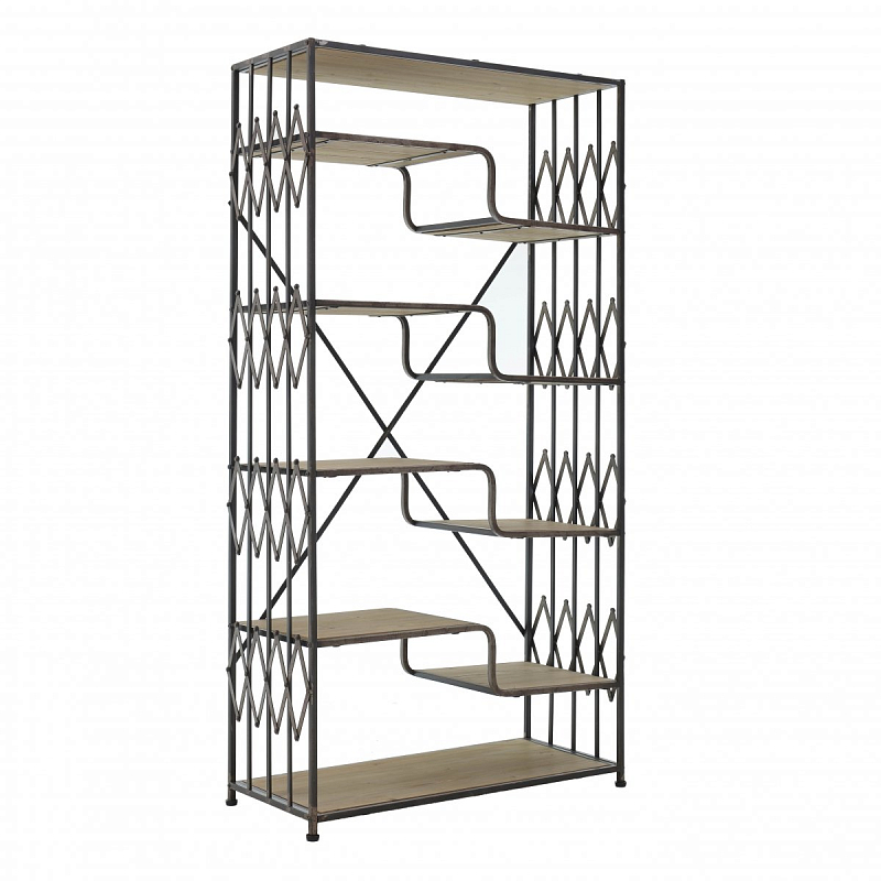 Стеллаж Metal Geometry Parallel Lines Черный Бежевый Стеллаж Metal Geometry Parallel Lines Черный Бежевый во Владивостоке | Loft Concept